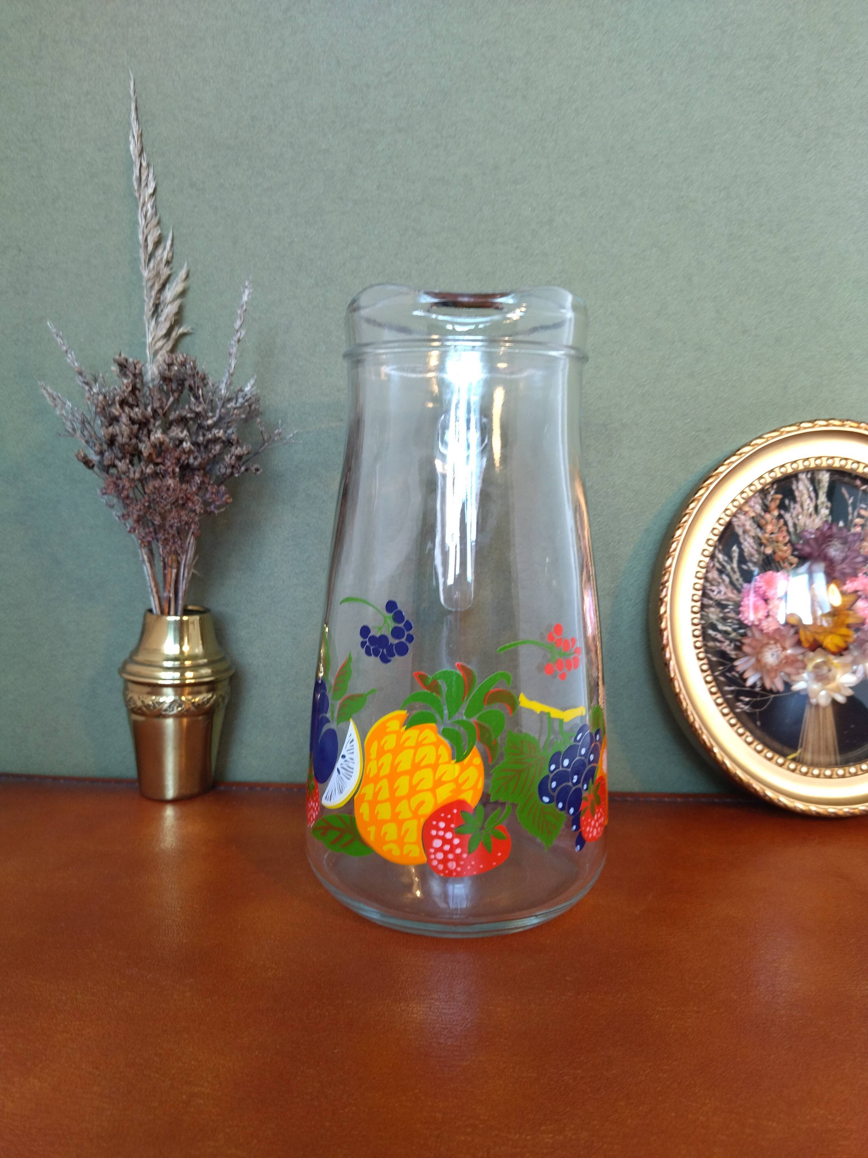 Pichet carafe à oreangeade Tutti frutti vintage