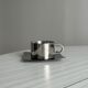 set of 4 stackable stainless steel coffee cups with saucers