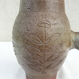 Pichet vase grès signé