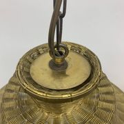 Woven brass wire hanging lamp , 1950s