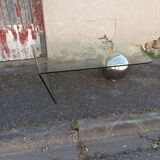 Vintage glass coffee table and metal globe