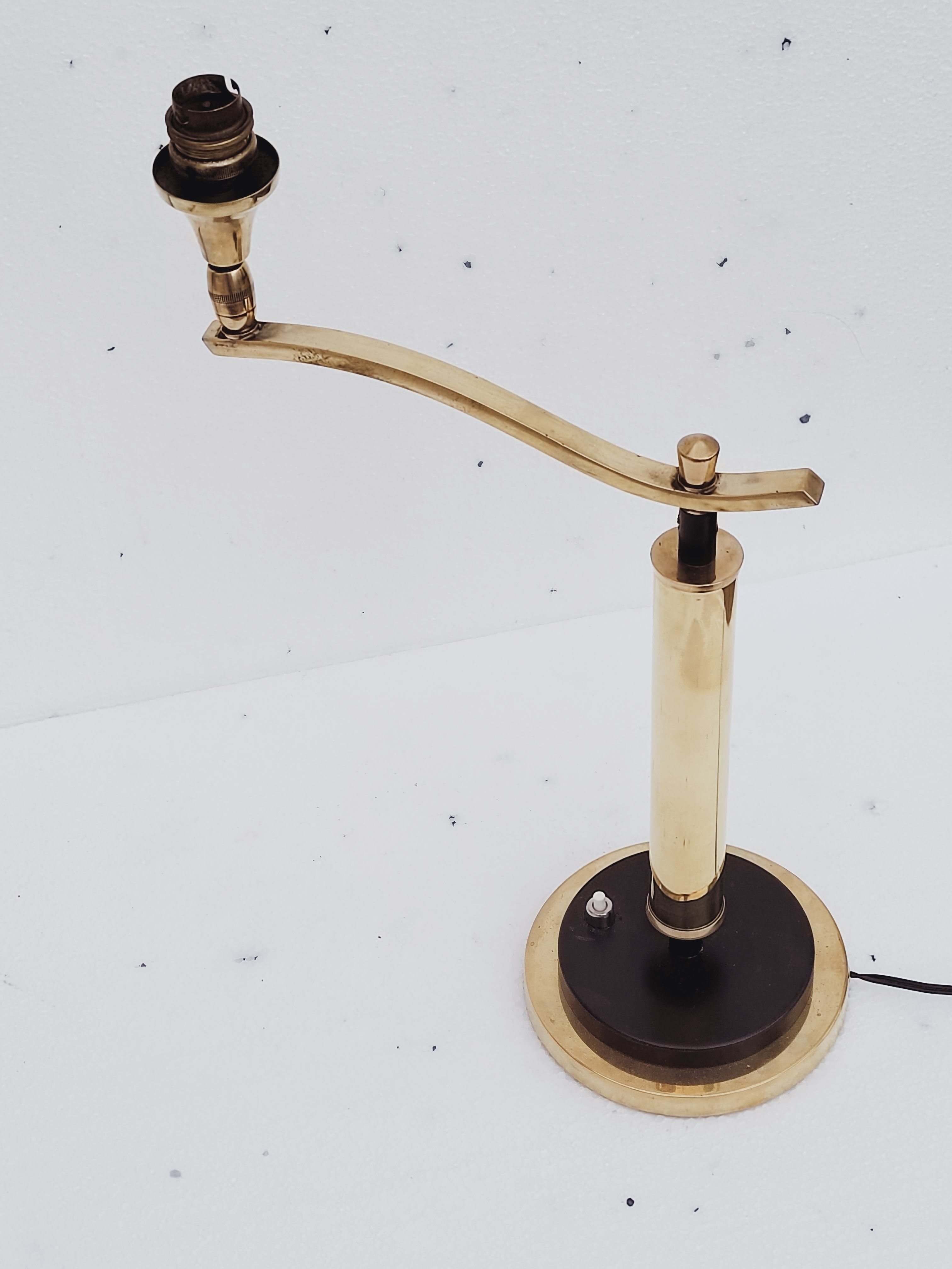 Brass lamp foot gallows arms, 30s Jules Leleu