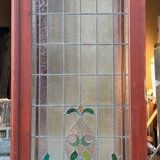 Portes de magasin fin XIXem, devanture de mercerie avec vitraux Art Nouveau