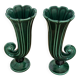 Pair of Art Deco vases circa 1920 - green glazed ceramic