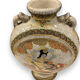 Pair of Japanese earthenware gourd vases from Satsuma