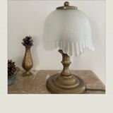 Art deco brass lamp and glass paste