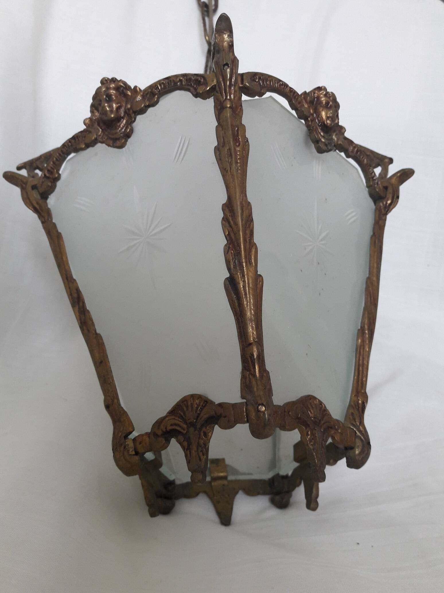 Bronze and glass pendant light