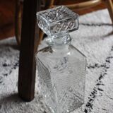 Crystal whiskey decanter square stopper