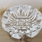 Impressive Bohemian crystal ashtray, crafted and engraved, 1950s.