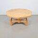 Rustic Brutalist Octagonal Oak Coffee Table by Pierre Chapo, 1960s