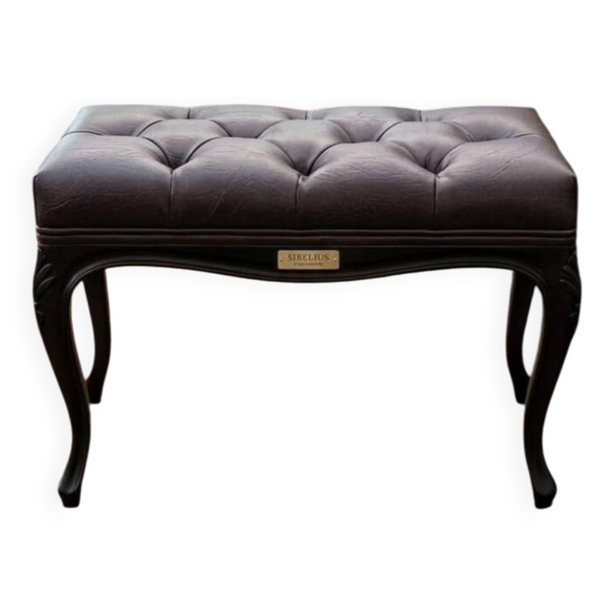 Neoclassical design stool Sibelius - Wenge and beech capitonné