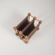 Double magazine holder in wood with linen, 1960s