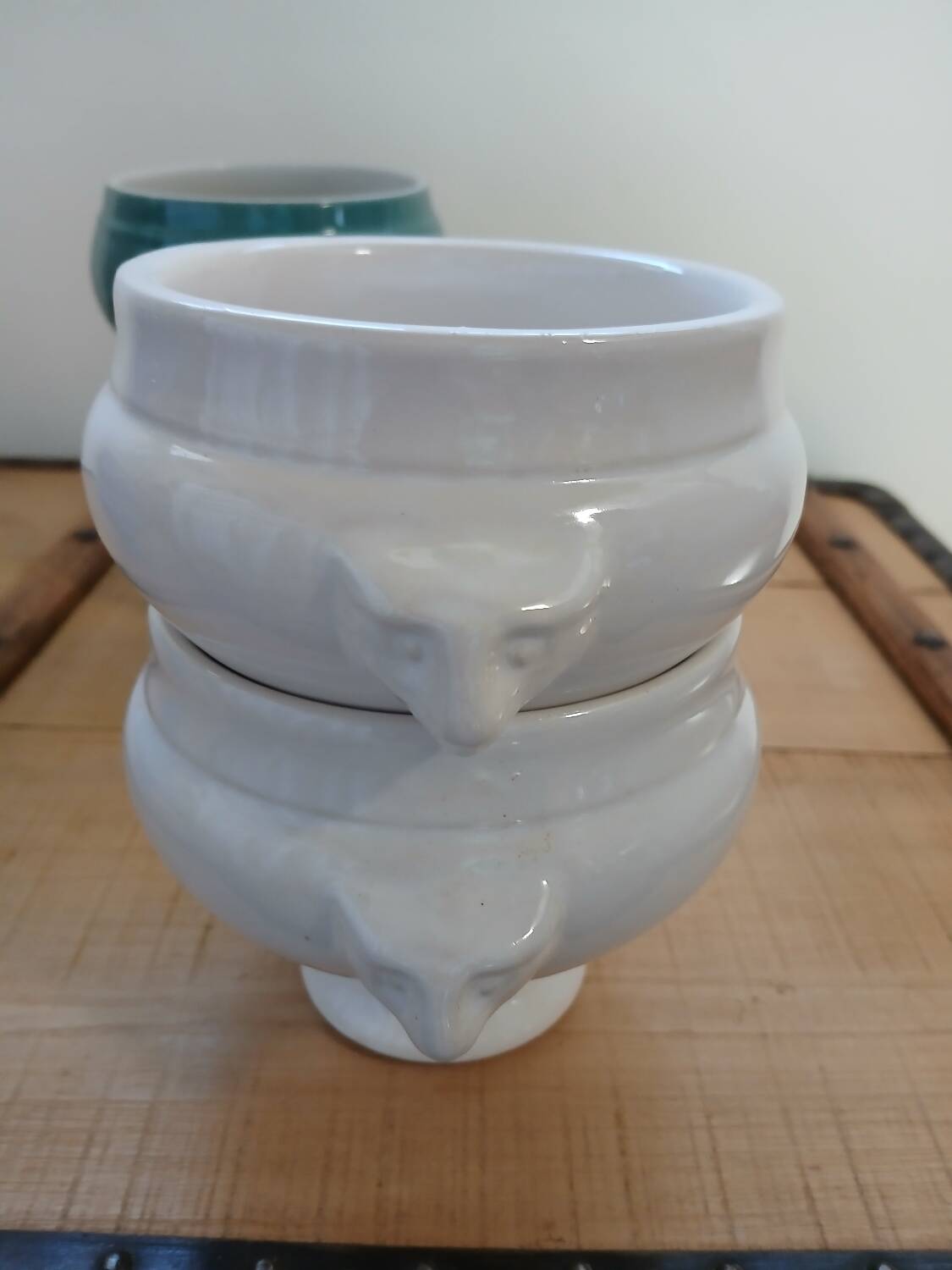 6 antique soup bowls