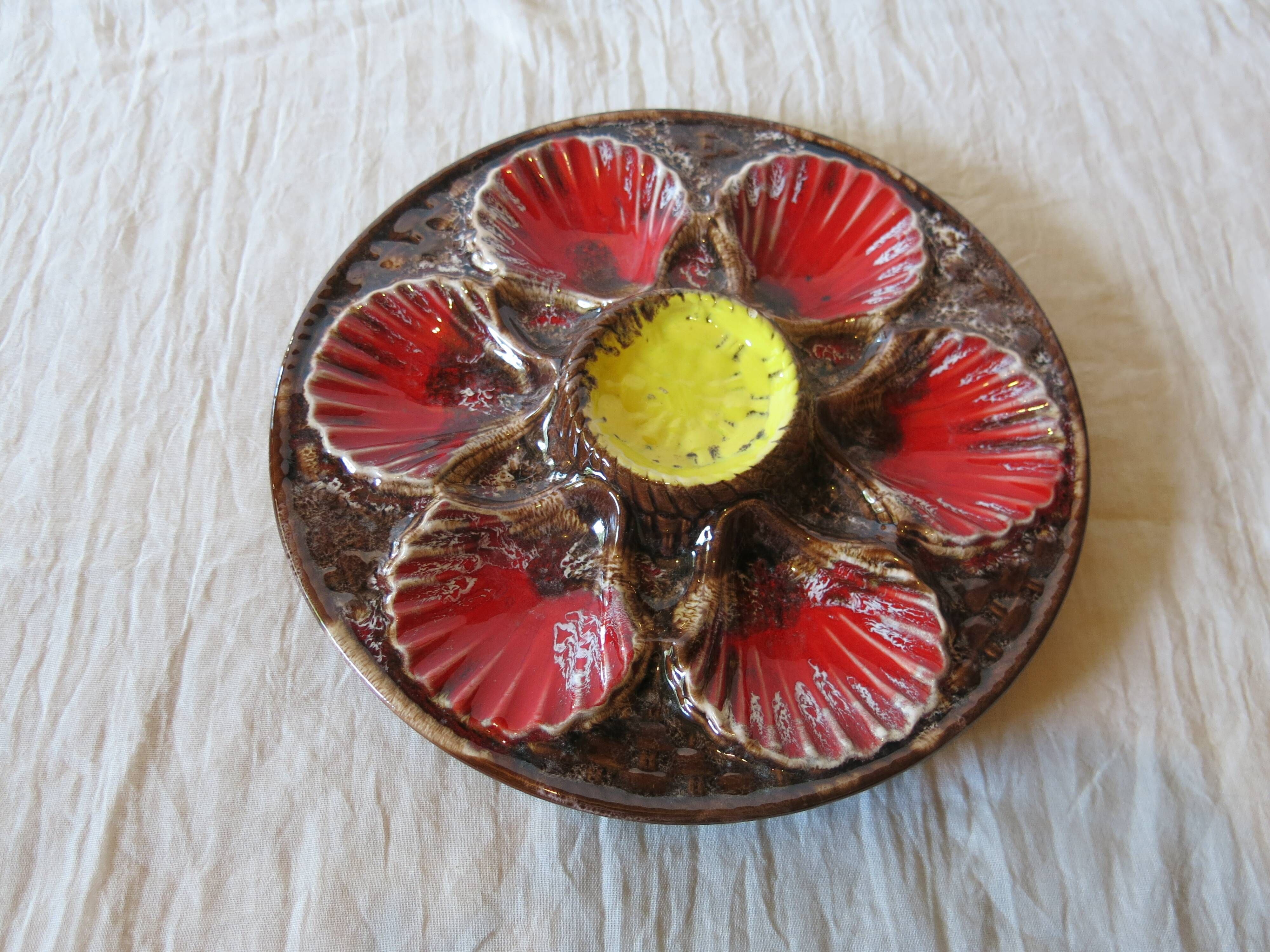 Earthenware oyster plate