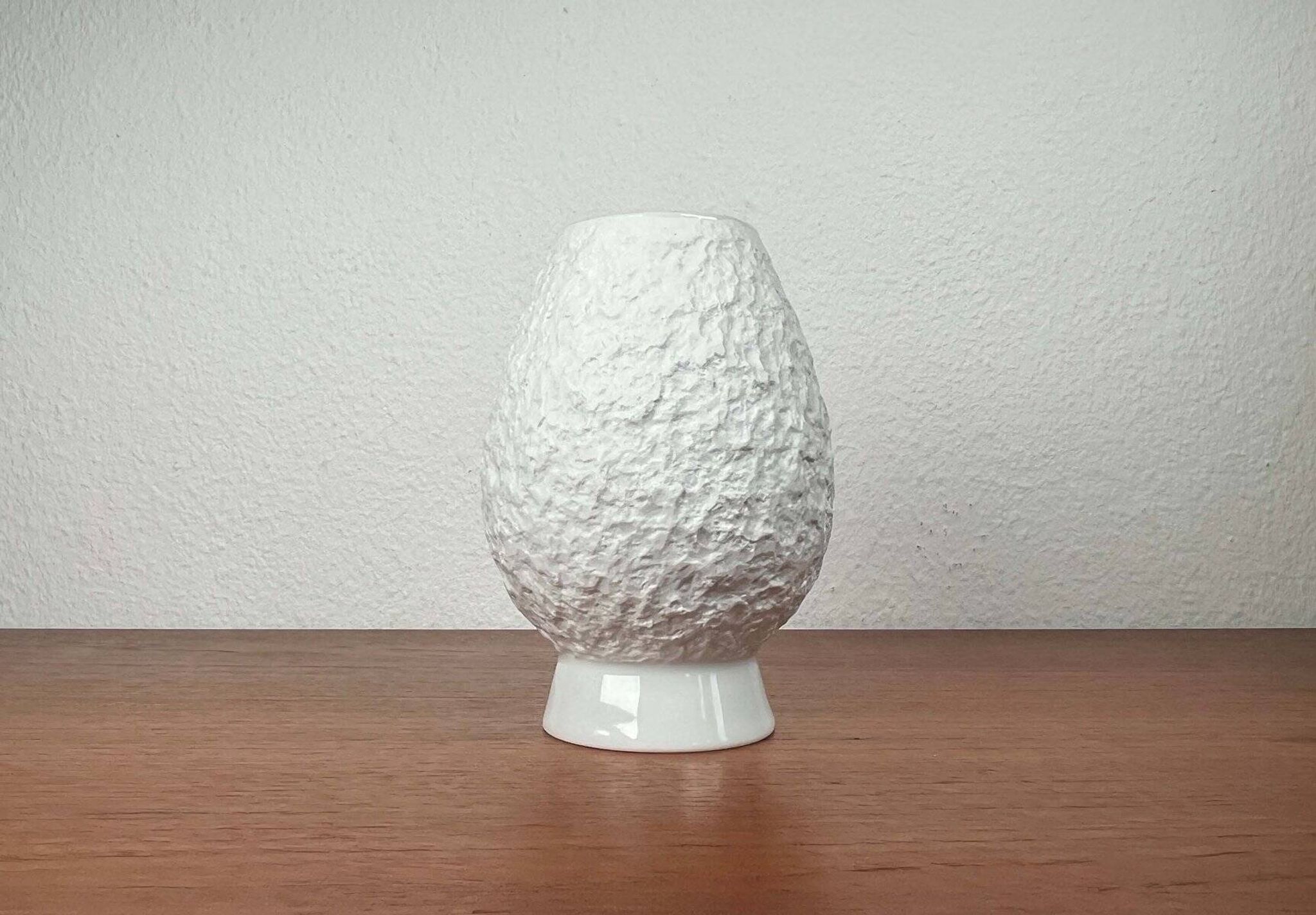 Vintage white porcelain vase German Model 605/2 by KPM Royal Porcelain, 1970s.