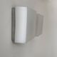 Pair of vintage wall lights, brushed metal and opaline glass, France, 1970