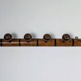 Vintage bamboo carved wood coat rack with 7 hooks – Natural elegance