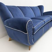 Guglielmo Ulrich Art Deco Italian Velvet Sofa, 1940s