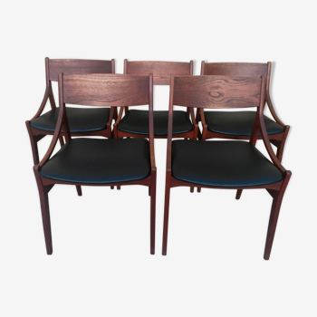 Series of 5 chairs by Eriksen Vestervig, Denmark 1960