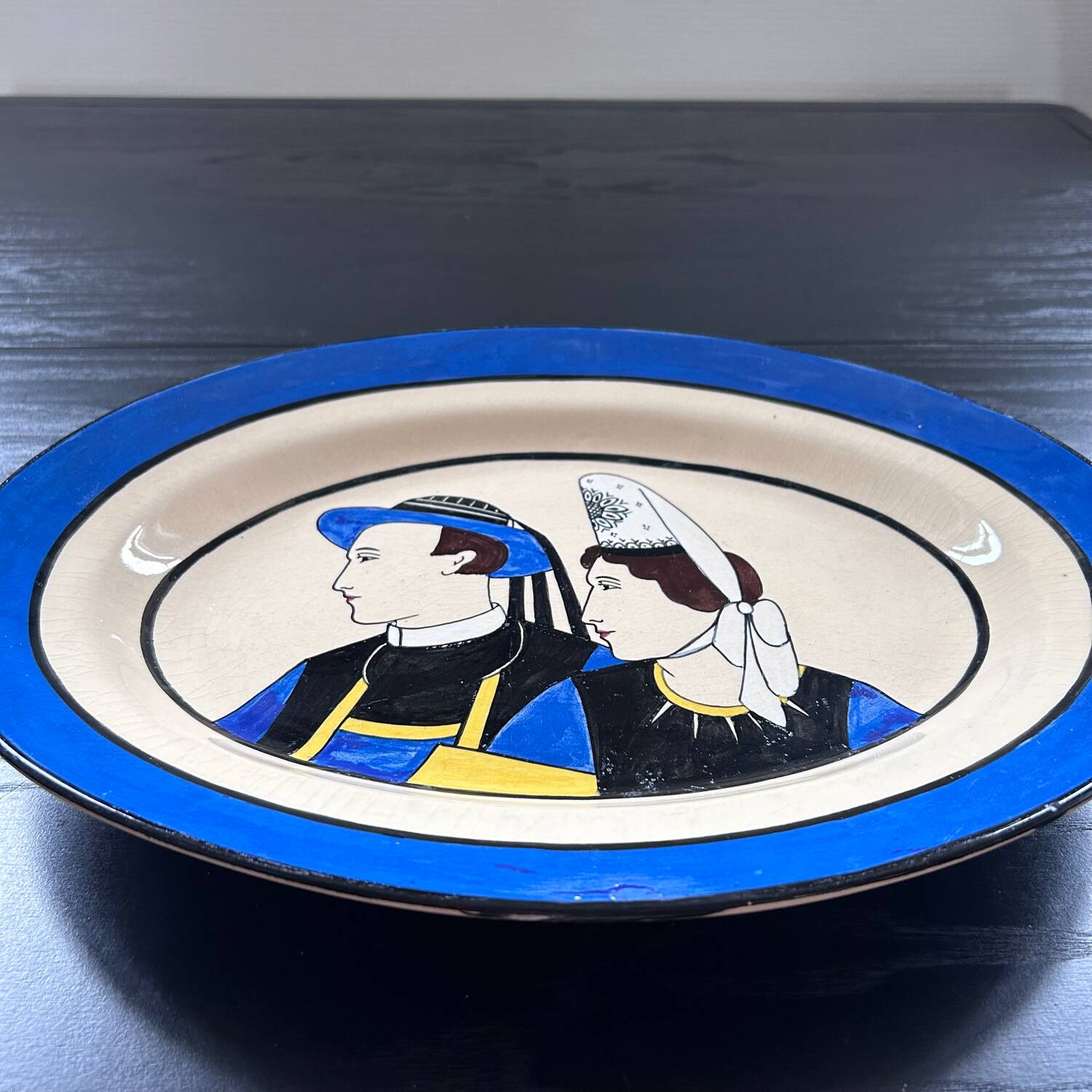 Oval dish signed HB Quimper