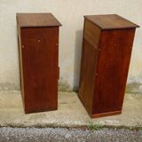 Oak bedside tables, vintage pair