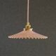 Opaline pendant light in pink and white painted glass, delivered with new cable and socket