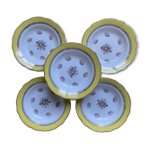 5 hollow plates made of Digoin porcelain - Sarreguemines