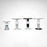 Hand crafted side tables of ceramic and marble in memphis style by casalto