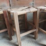 Set of 4 authentic wooden stools