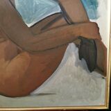 Oil on female nude framed panel