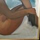 Oil on female nude framed panel