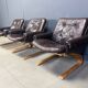 Elsa & Nordahl Solheim Kengu armchairs, set of 3 - 1960s