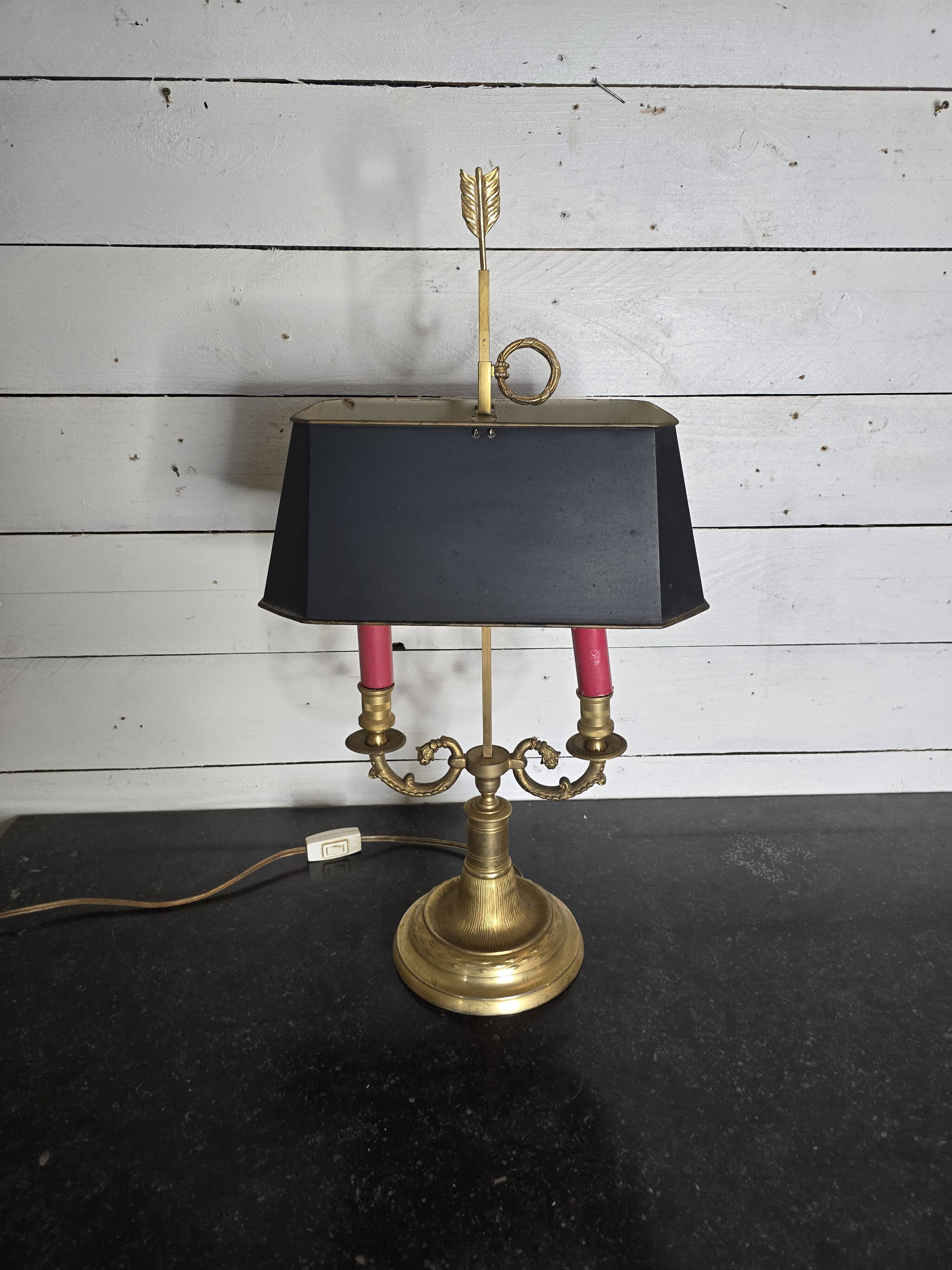 Lampe bouillotte style empire en bronze milieu XXème