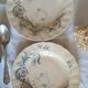Old mismatched hollow plates in iron earth earthenware