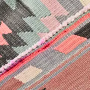 Pink & Red Vintage Tribal Kilim Rug, Turkish Handwoven Wool Bohemian Decor