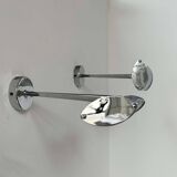 Pair of vintage adjustable wall lights, chromed metal, France 1970