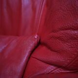 Vintage red leather Lounge Chair by Calia Italia, 1990s