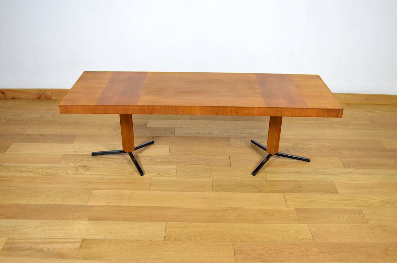 Grande Table Basse Vintage en Bois & Métal 1960