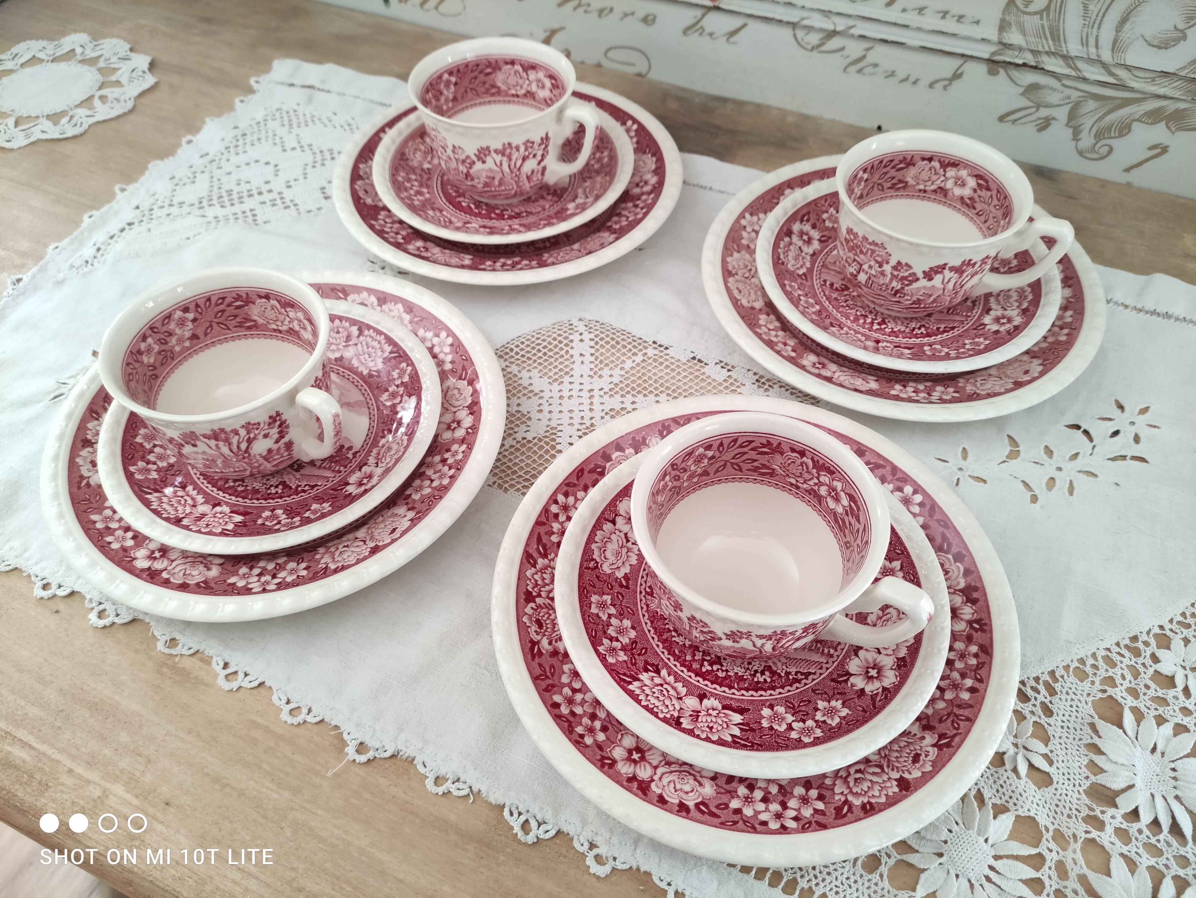 Coffee service 12 rooms 4 people Villeroy & Boch model Rusticana red English décor