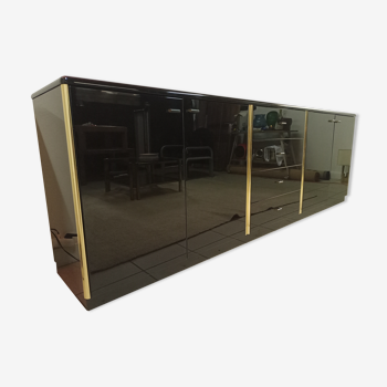 Black lacquered and brass design 70/80