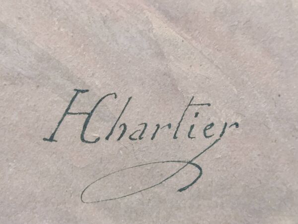 Aquarelle d'henri chartier : rues de village vers 1900, peintre militaire