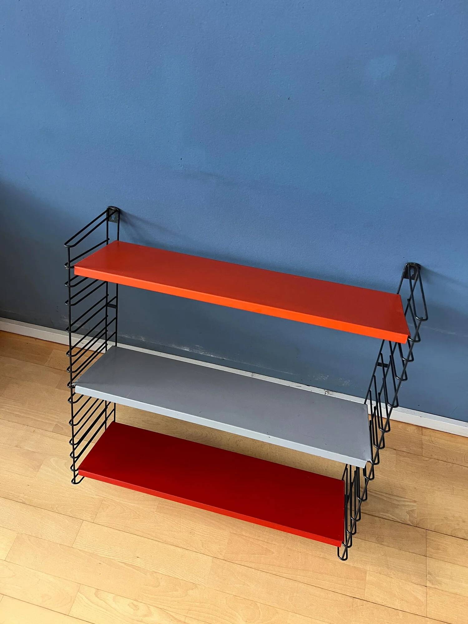 Orange, red and gray Tomado vintage modular wall system - shelves - unit
