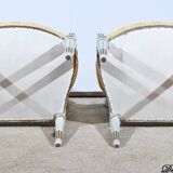 Paire de Fauteuils Cabriolet, en Bois réchampi, style Louis XVI – Fin XIXe
