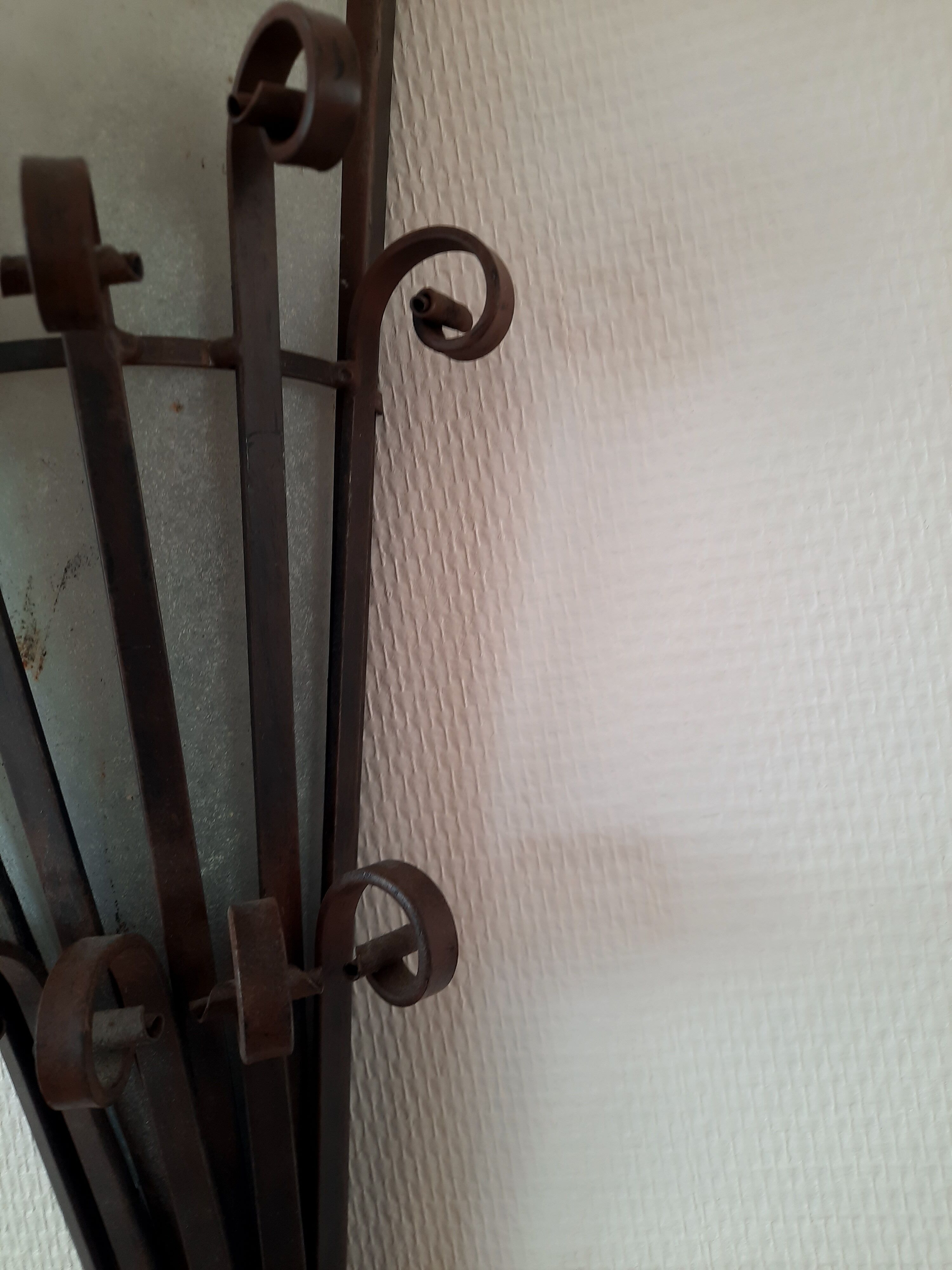 80s wrought iron wall light