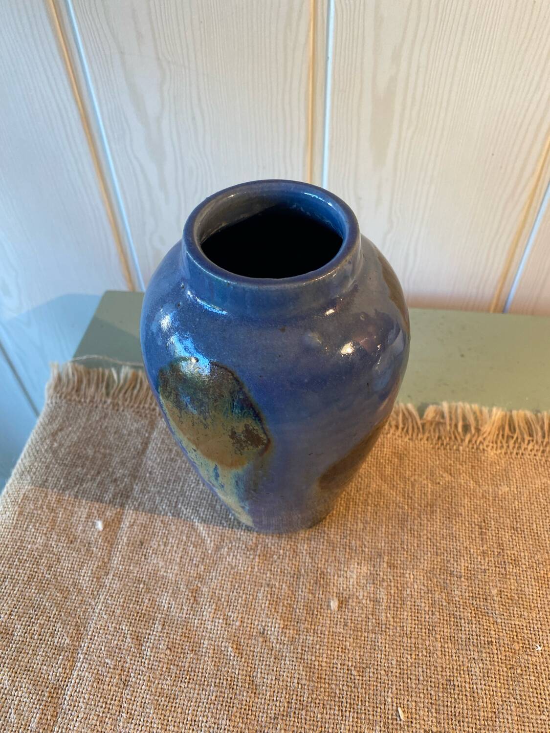 Glazed stoneware vase