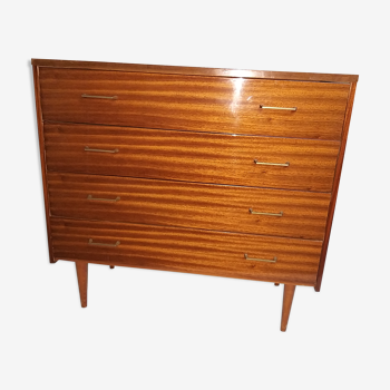 Vintage lacquered veneer chest of drawers