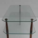 Table low vintage two-story glass 1950 s