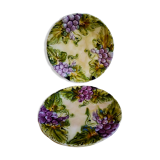 2 vintage slip dessert plates