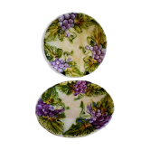 2 assiettes à dessert en barbotine vintage