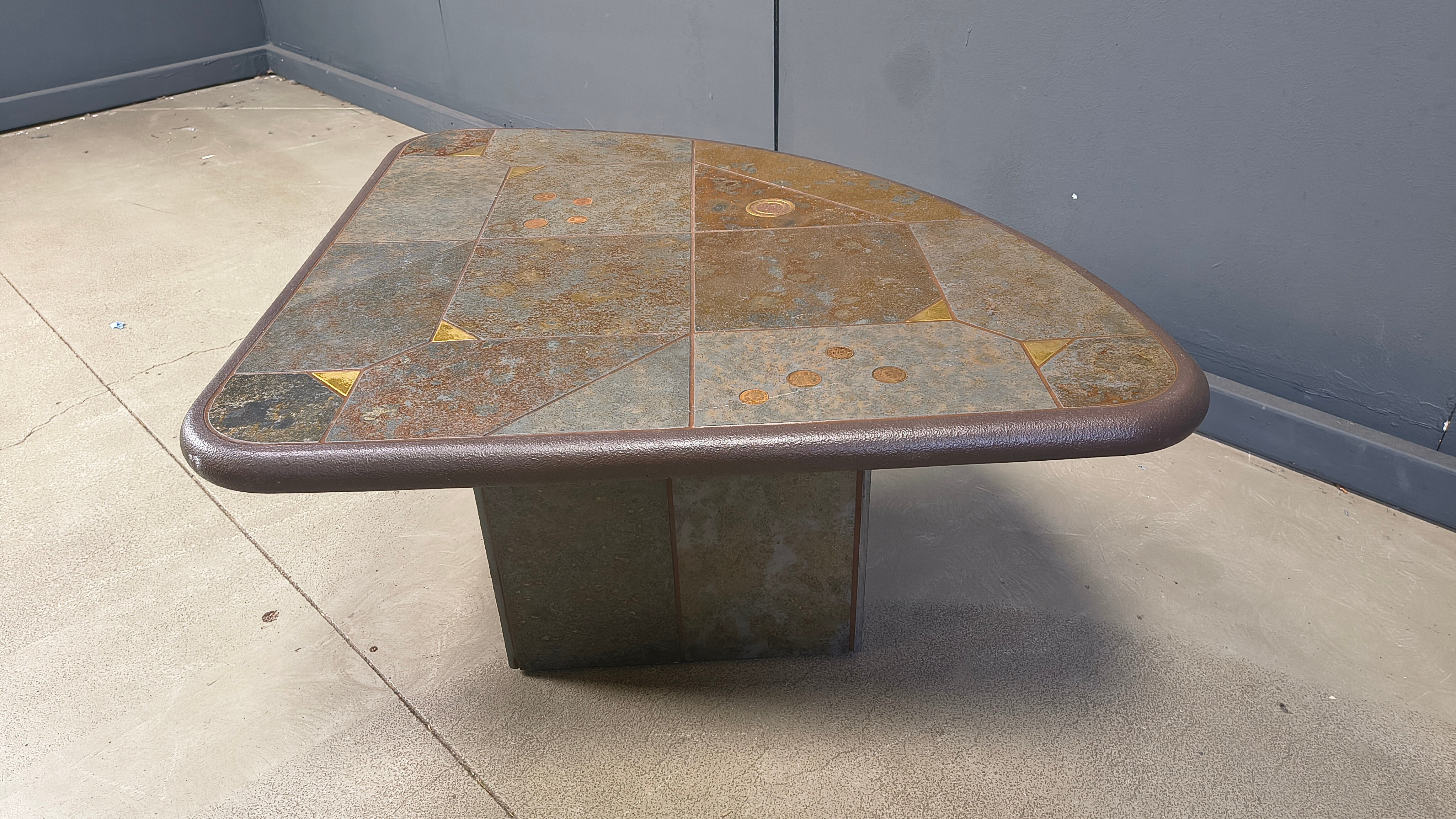 Vintage triangular Kingma style coffee table, 1970s